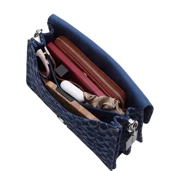 COACH SIGNATURE DENIM TABBY SHOULDER BAG 30 NWT - Picture 4 of 7